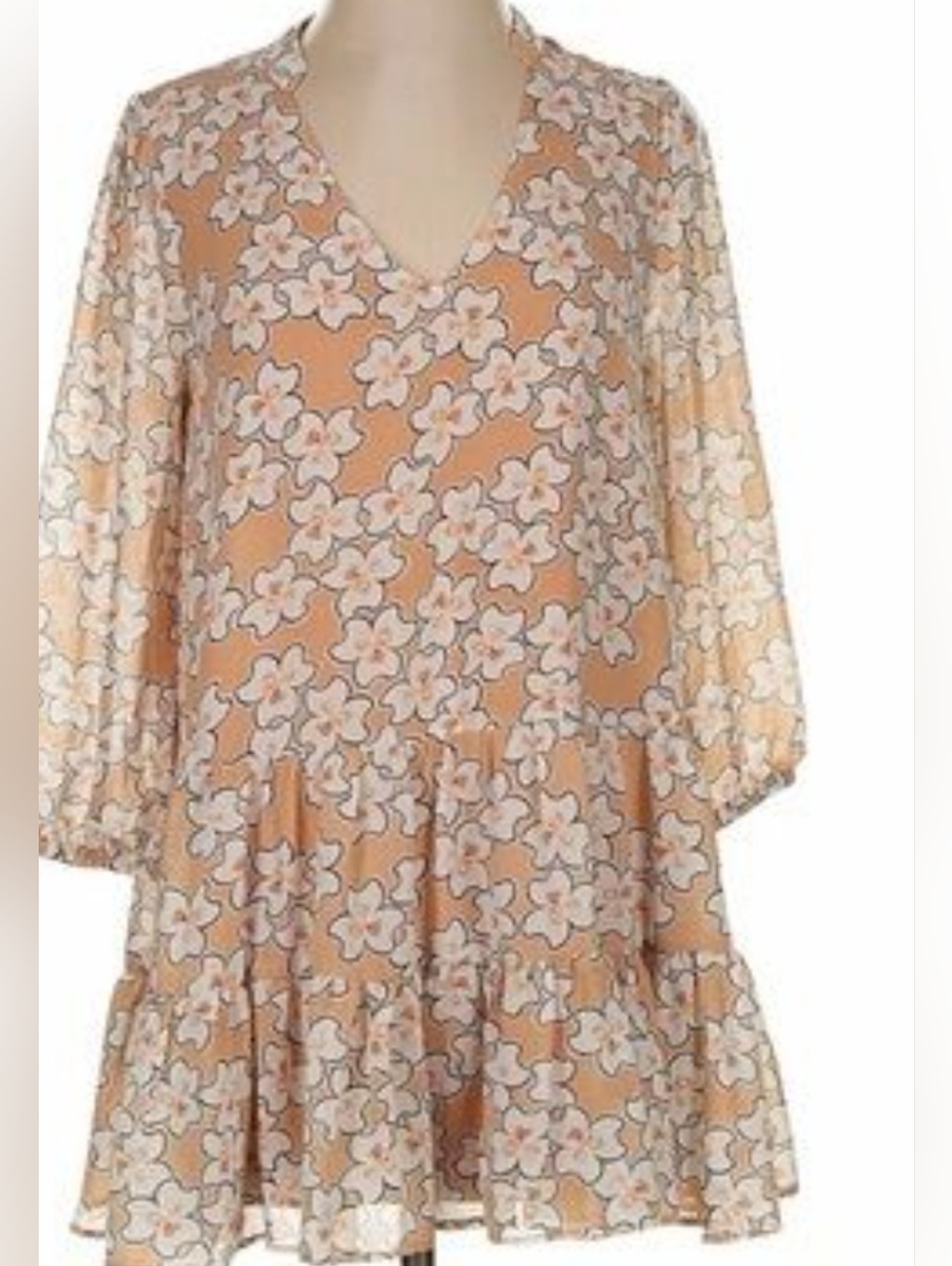 Like New!! MELLODAY, Floral V-Neck Tiered Mini Dress. Size XL